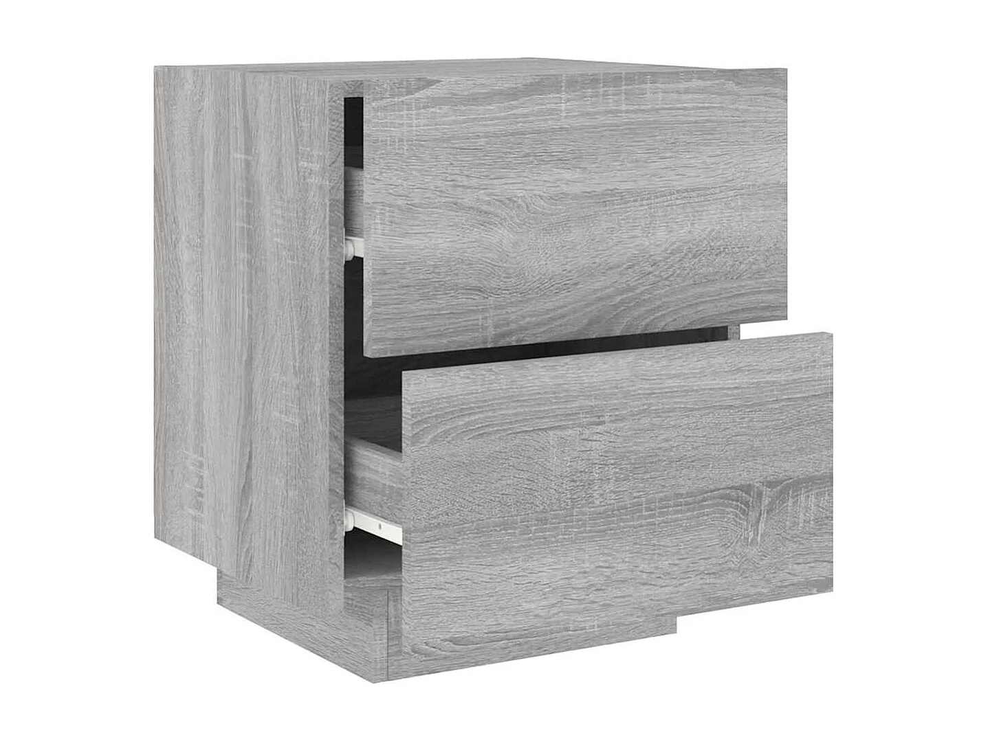 Mesitas de noche | Mesilla de noche luces LED 2 uds madera ingeniería gris Sonoma