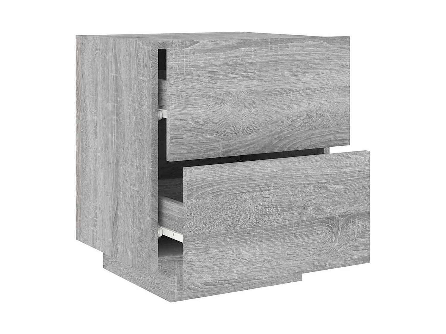 Nachttische mit LED-Leuchten 2er Set | Beistelltisch Grau Sonoma Holzwerkstoff SHL40587