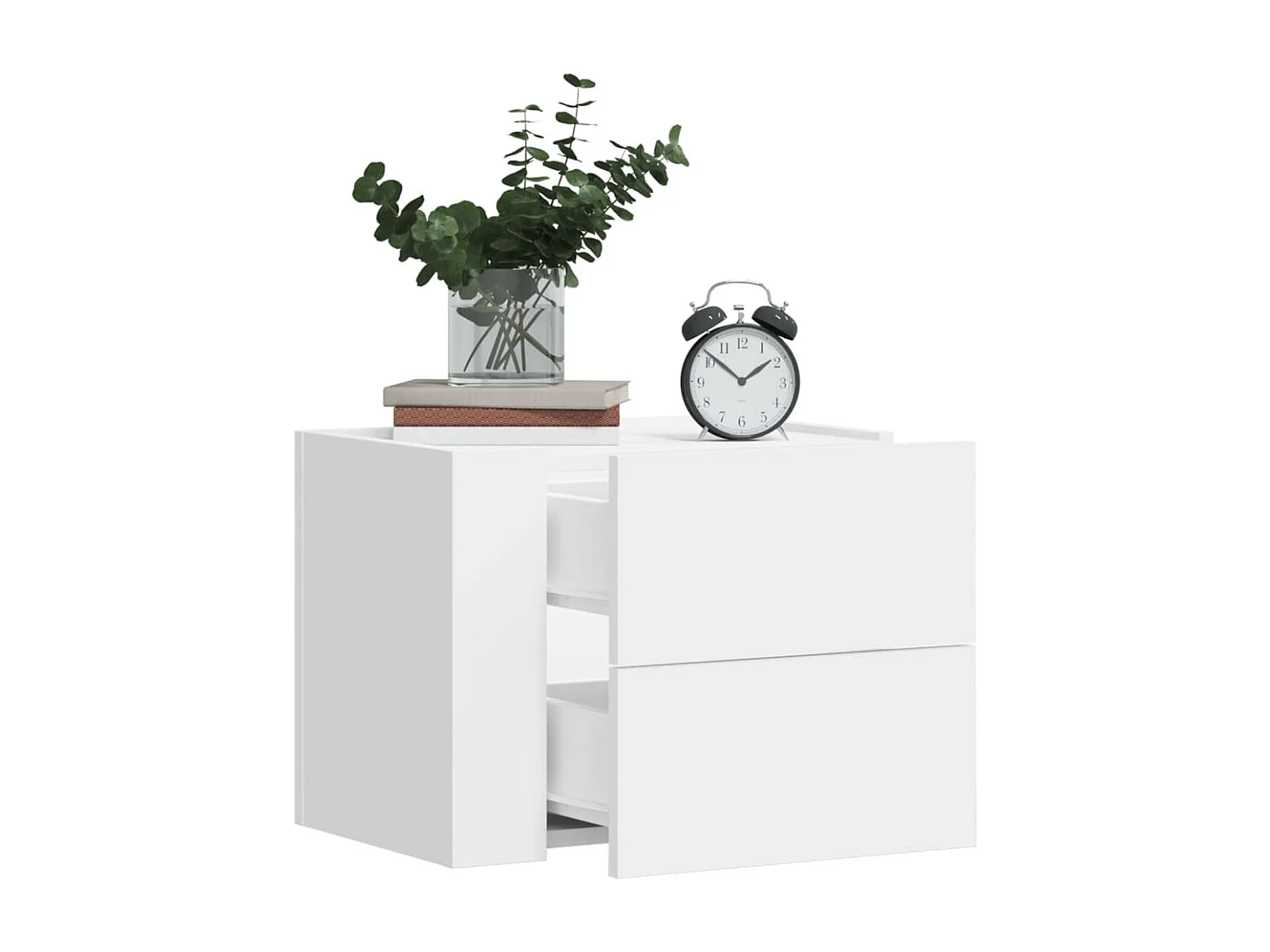 Nachttisch hängend | Wand-Nachttisch Weiß 45x30x35 cm SHL59