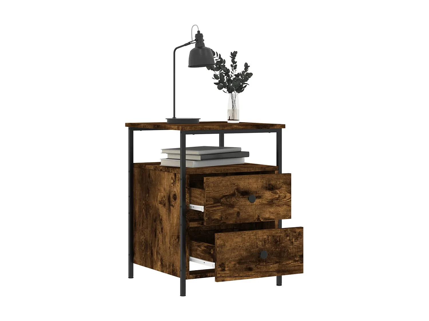 Nachttisch-Beistelltisch Räuchereiche 44x45x60 cm Holzwerkstoff SHL29885