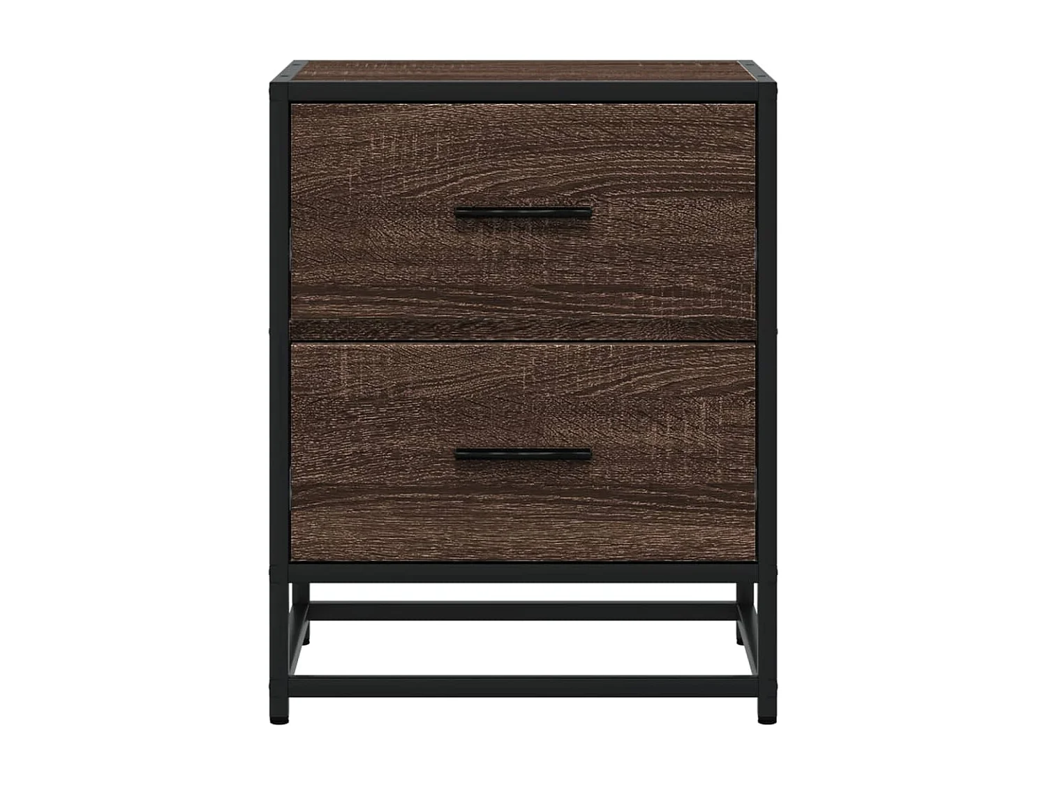 Nachttisch 2er Set-Beistelltisch-Nachttischkommode Braun Eichen-Optik 40x31x50 cm Holzwerkstoff SHL78841