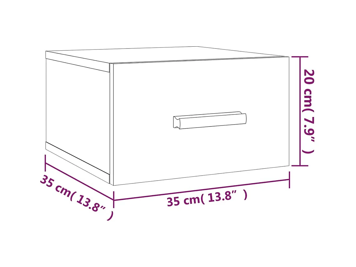 Mesitas de noche | Mesilla de noche de pared 2 uds blanco 35x35x20 cm