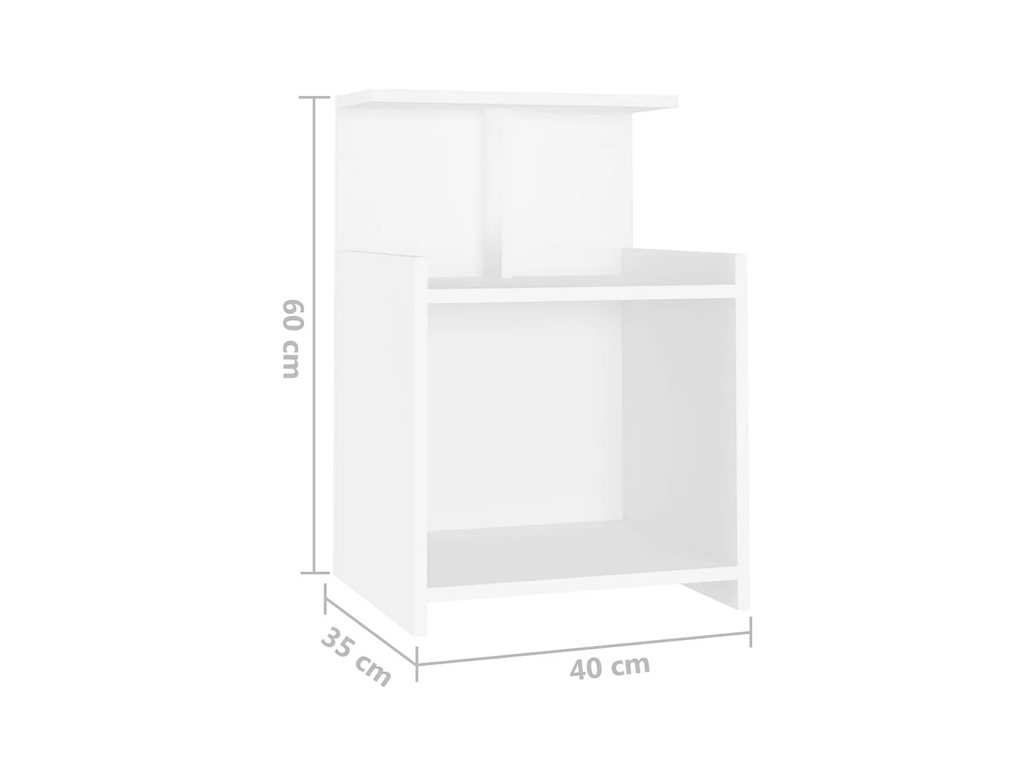 Mesitas de noche | Mesilla de noche 2 uds madera contrachapada blanco 40x35x60 cm