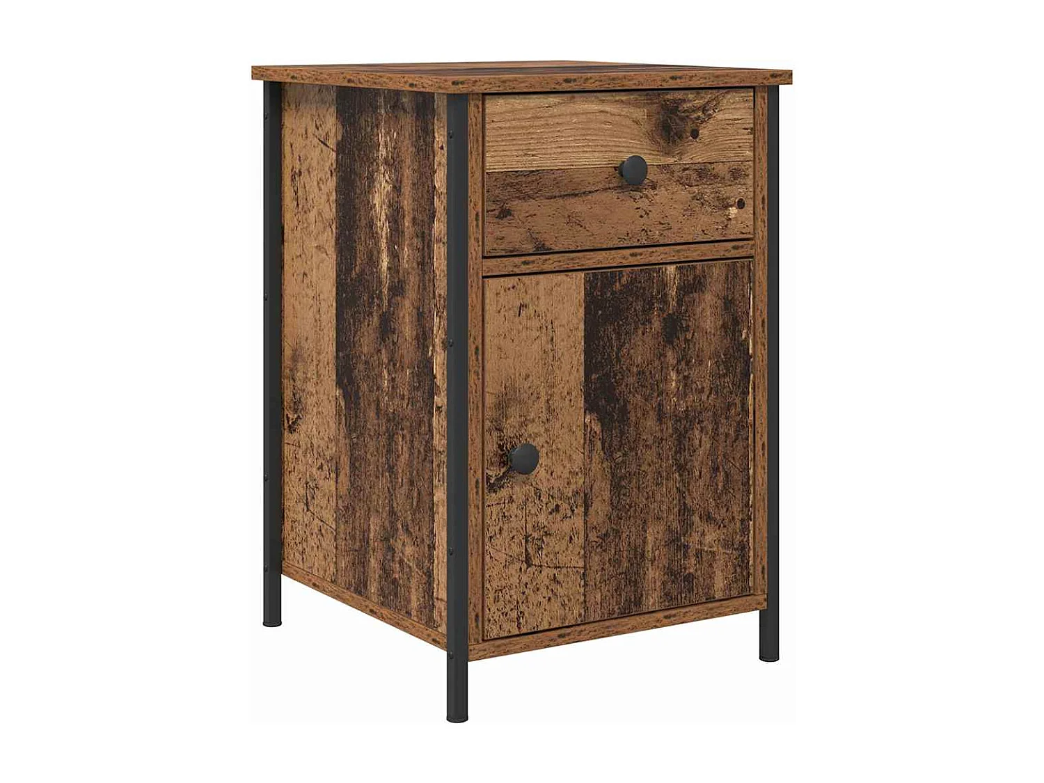 Mesita de Noche | Armario de Noche con cajón Madera vieja 40x42x60 cm