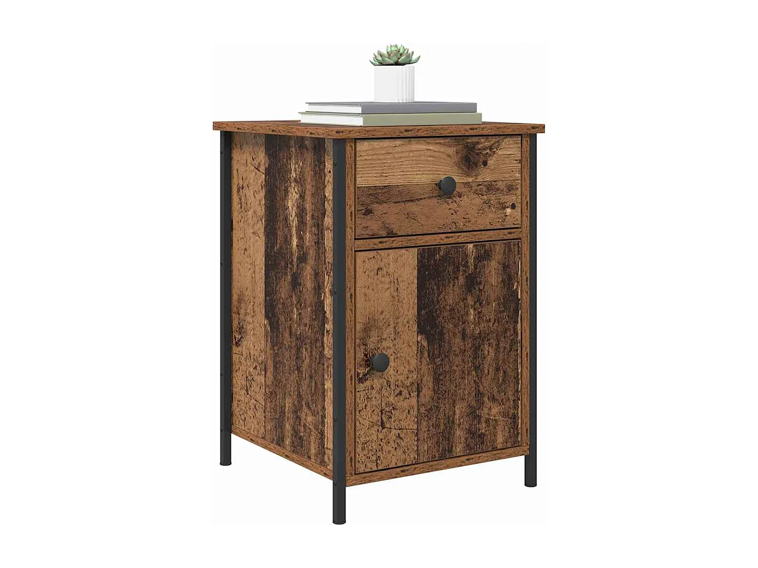 Table de chevet-Table de Nuit Bois ancien 40x42x60 cm Bois d'ingénierie