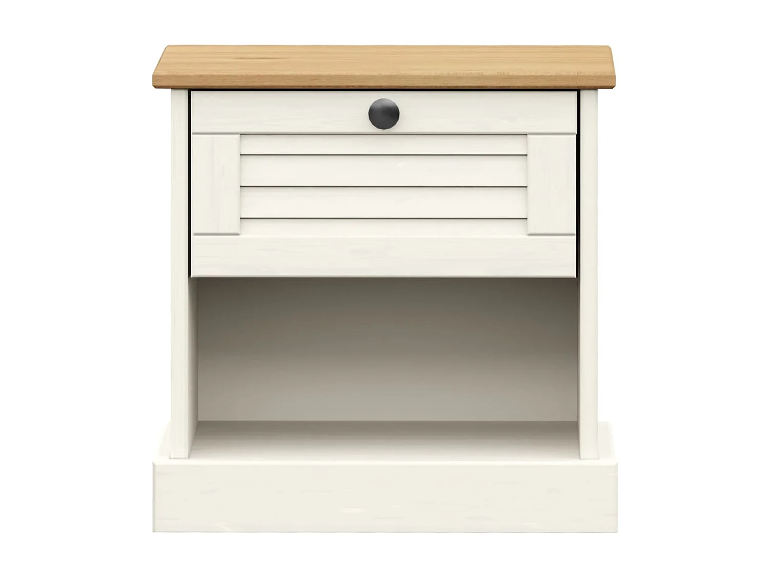 Comodino Camera da Letto | Tavolino da notte VIGO Bianco 42x35x42 cm in Legno Massello di Pino SHL7708