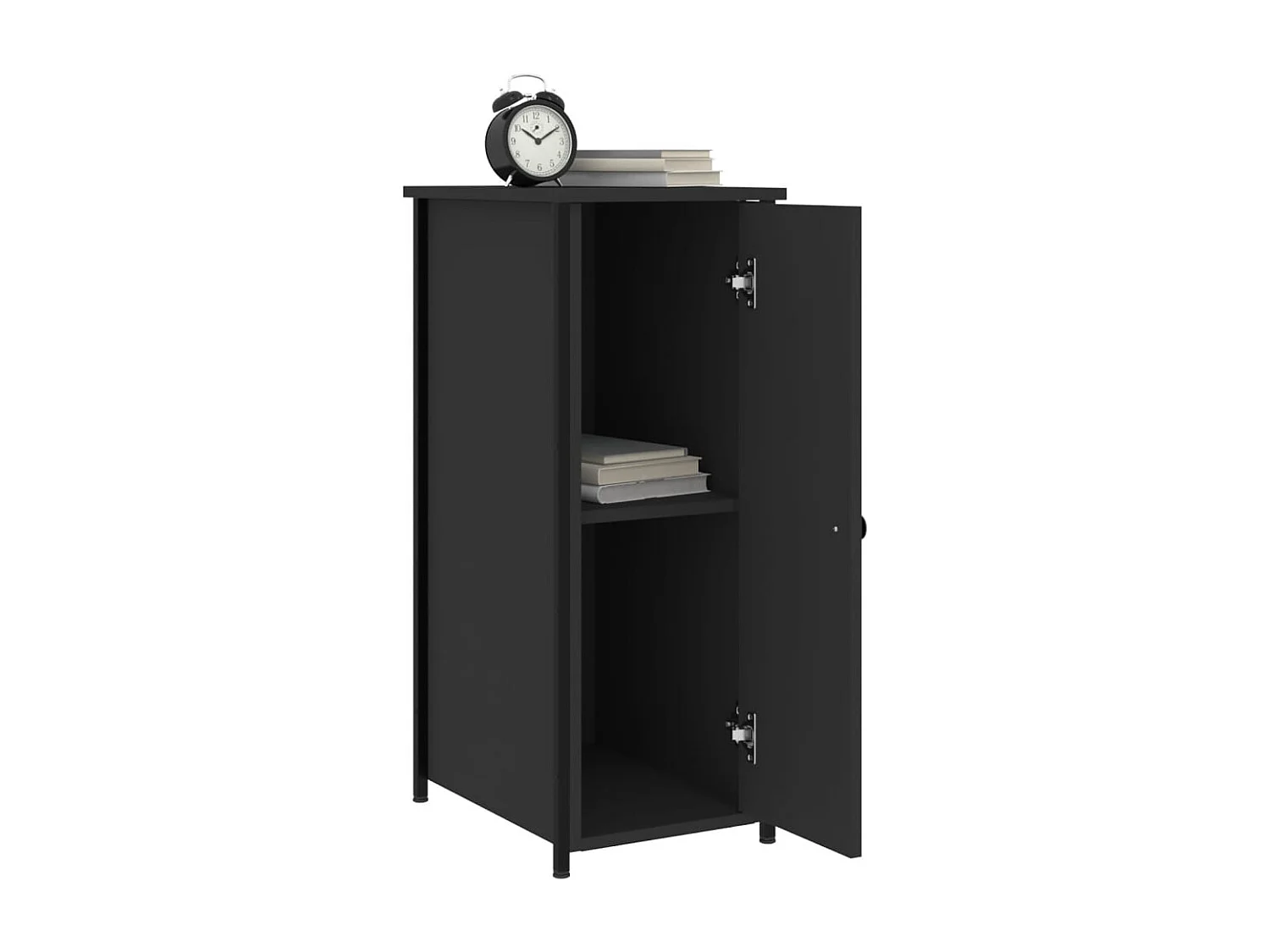 Nachttisch 2er Set-Beistelltisch-Nachttischkommode Schwarz 32x42x80 cm Holzwerkstoff SHL77528