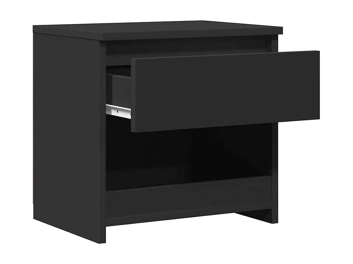 Mesitas de noche | Mesilla de noche 2 uds madera contrachapada negro 40x30x39 cm