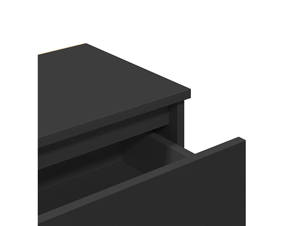 Nachttisch 2er Set-Beistelltisch Schwarz 40x30x39 cm Holzwerkstoff SHL74070