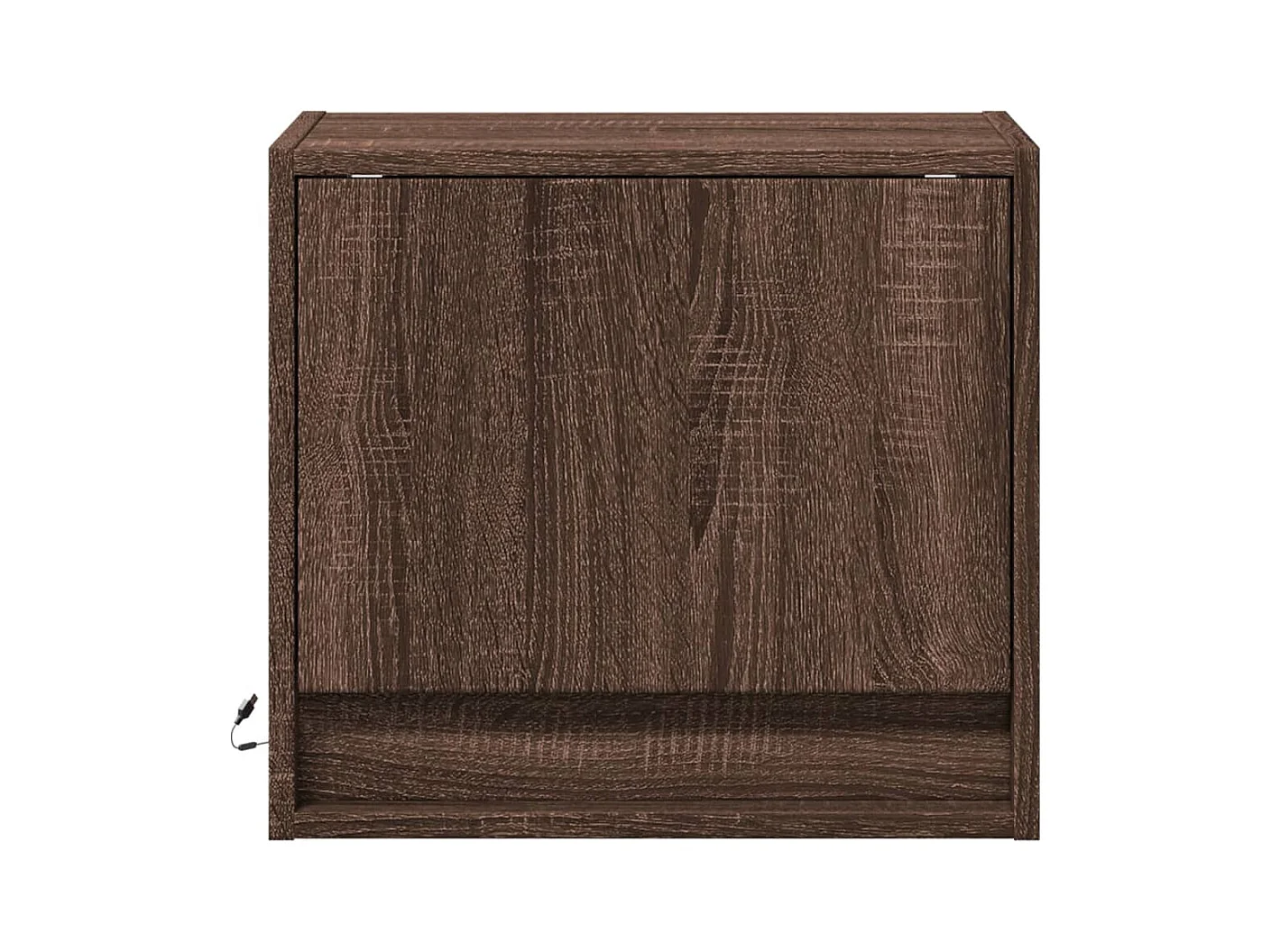 Mesitas de noche | Mesilla de noche de pared con luces LED 2 unidades roble marrón