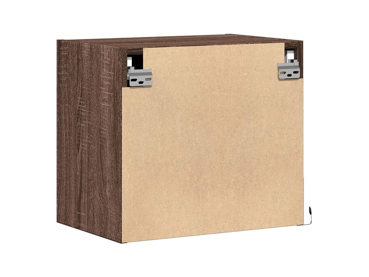 Mesitas de noche | Mesilla de noche de pared con luces LED 2 unidades roble marrón