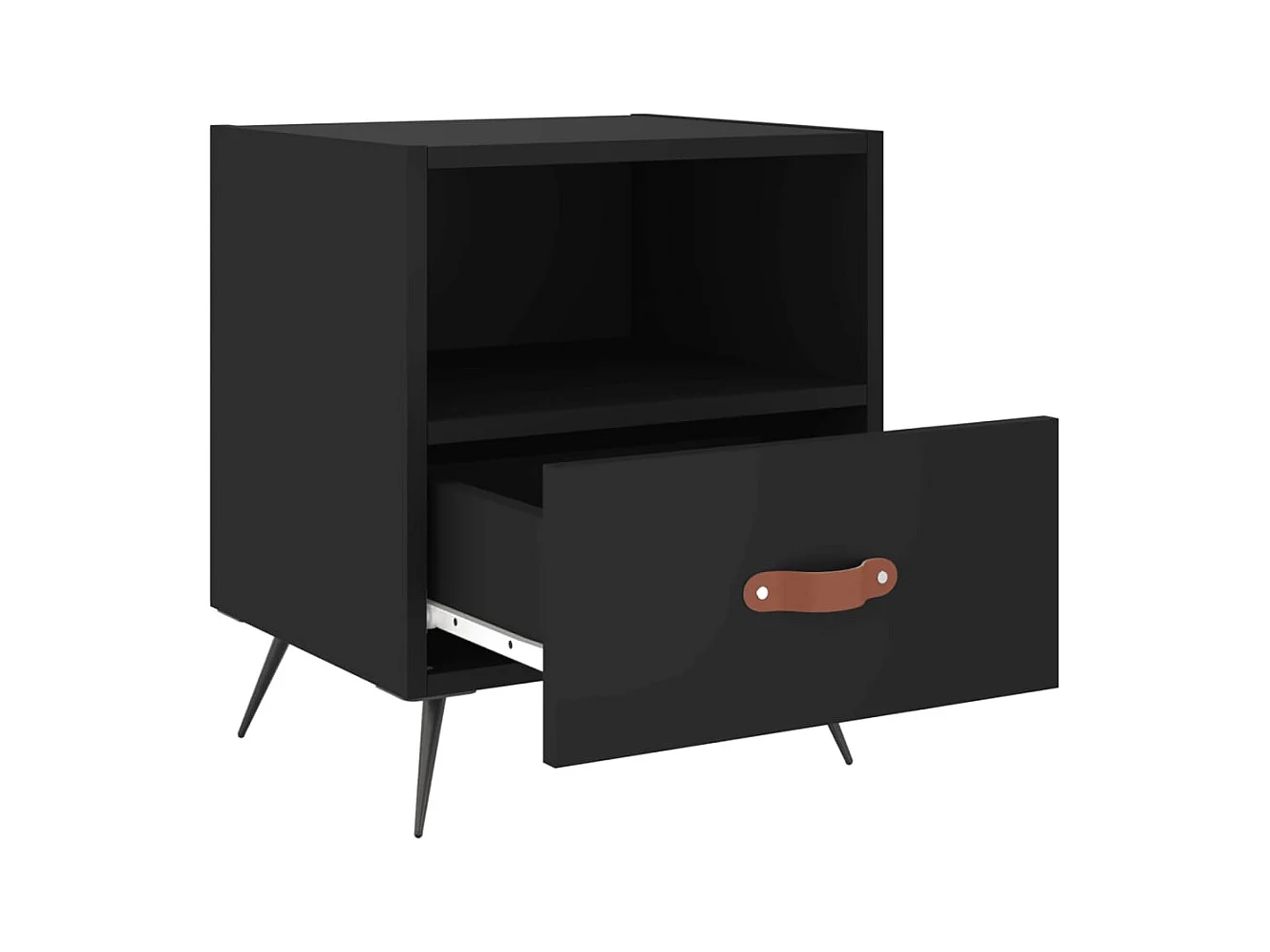 Mesitas de noche | Mesilla de noche 2 uds madera ingeniería negro 40x35x47,5 cm