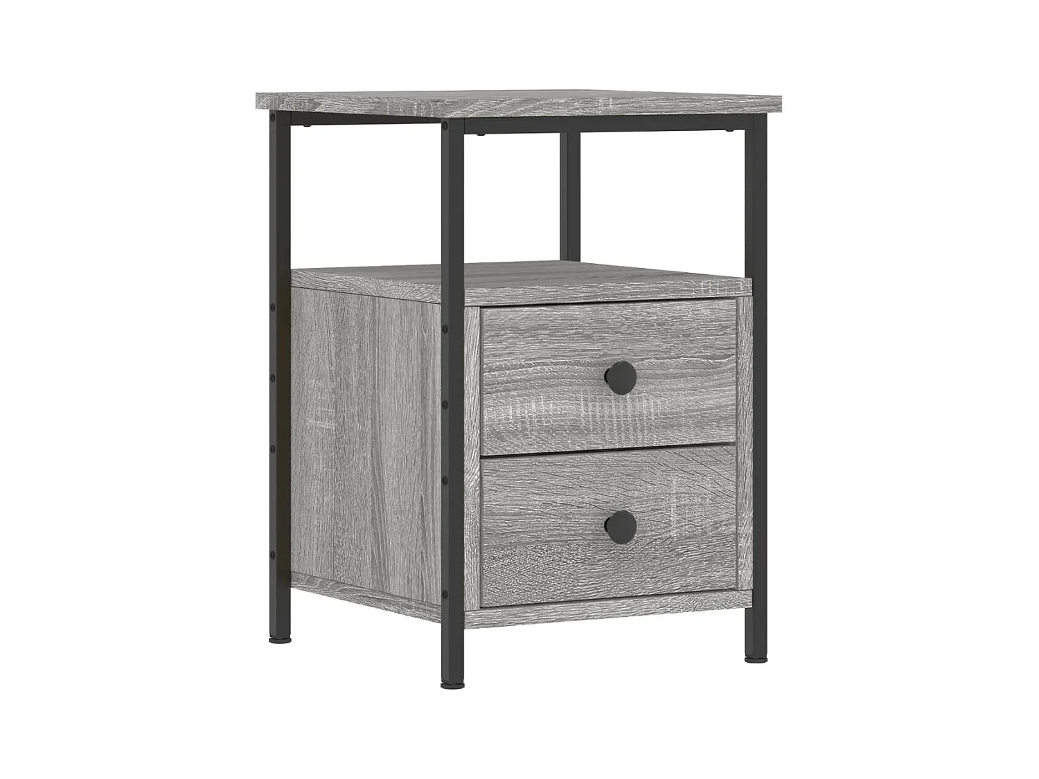 Mesitas de noche | Mesilla de noche 2 uds madera ingeniería gris Sonoma 34x35,5x50 cm