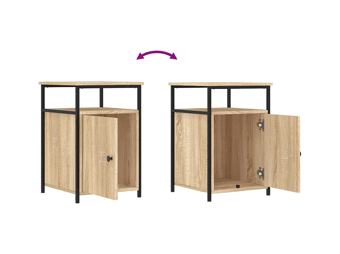 Mesita de noche | Mesilla de noche madera contrachapada roble sonoma 40x42x60 cm