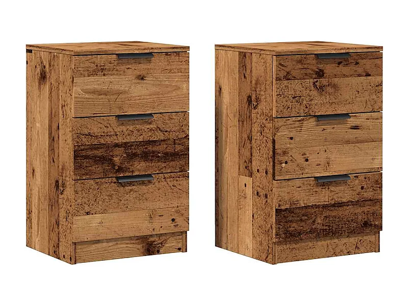 Mesa de Cabeceira | Criado-mudo Moderno 2 peças derivados de madeira madeira velha