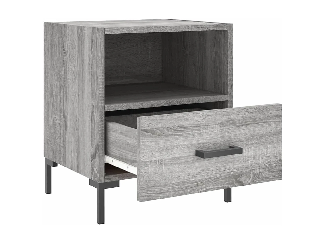 Nachttisch 2er Set-Beistelltisch-Nachttischkommode Grau Sonoma 40x35x47,5 cm Holzwerkstoff SHL48981