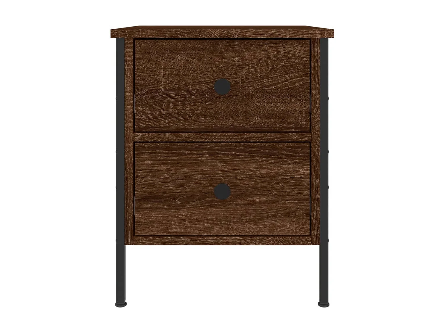 Nachttisch 2er Set-Beistelltisch-Nachttischkommode Braun Eichen-Optik 40x42x50 cm Holzwerkstoff SHL66203