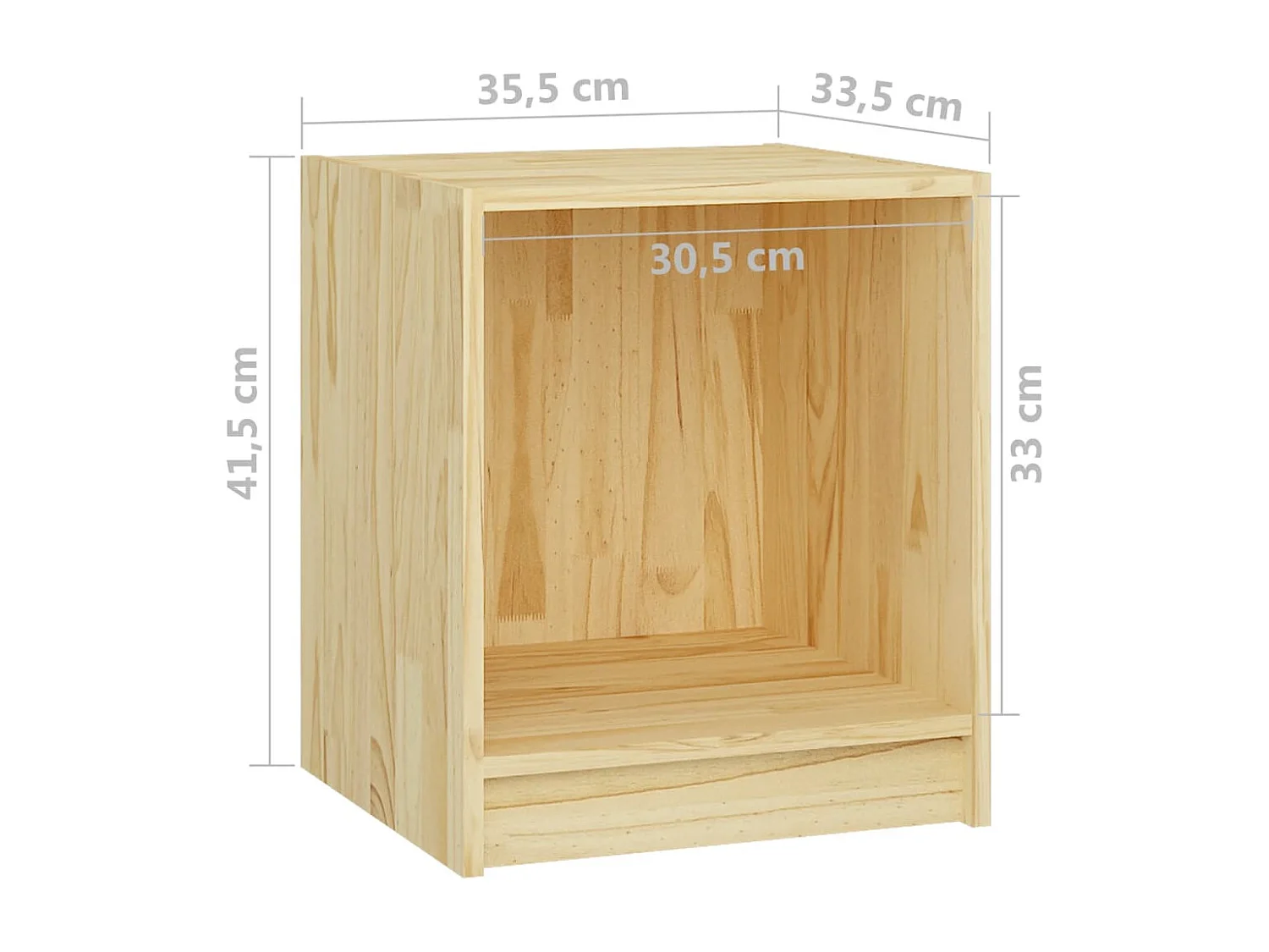 Mesita de noche | Mesilla de noche madera maciza de mango 35,5x33,5x41,5 cm