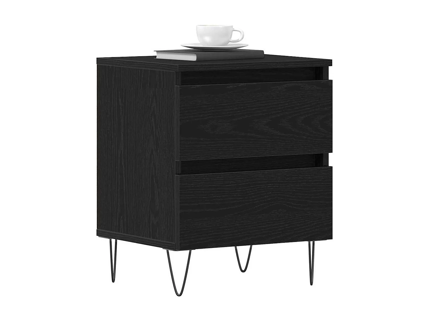 Table de chevet-Table d'appoint Chêne noir 40x35x50 cm Bois d'ingénierie