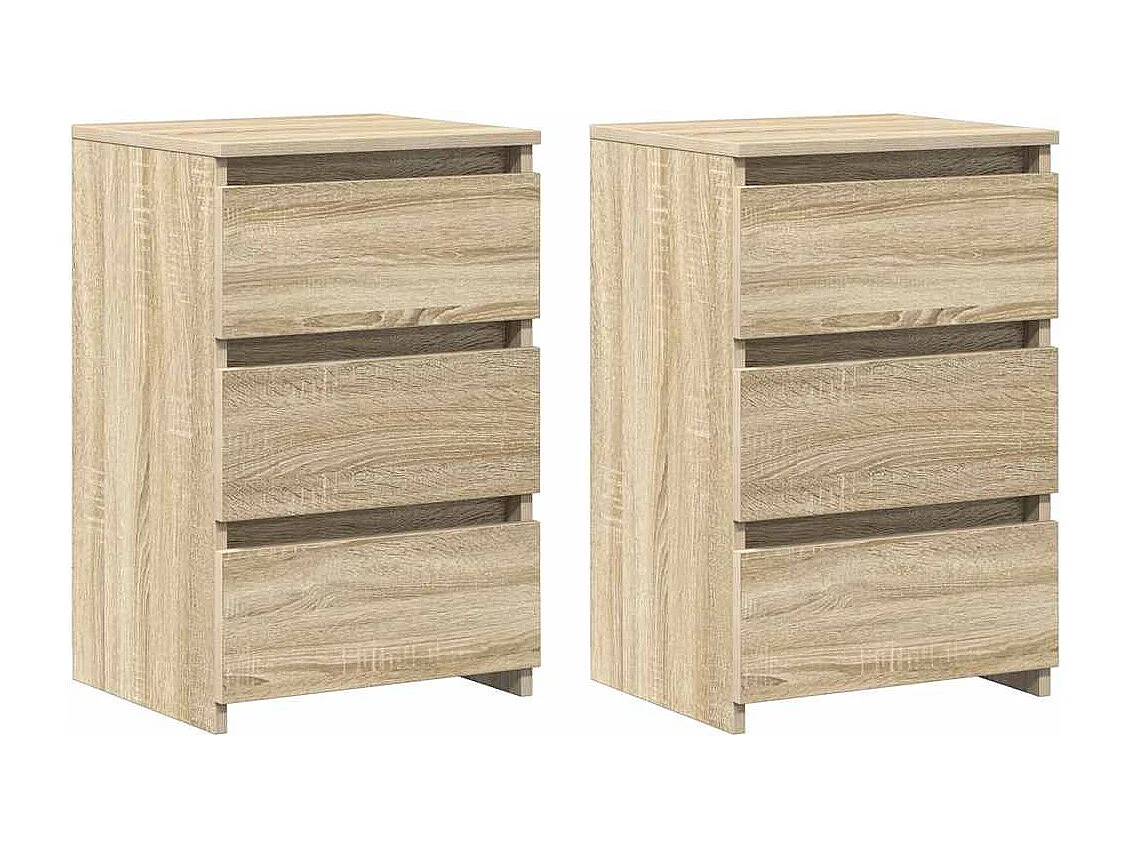 Mesitas de noche | Mesilla de noche 2 uds contrachapada roble Sonoma 40x35x62,5cm