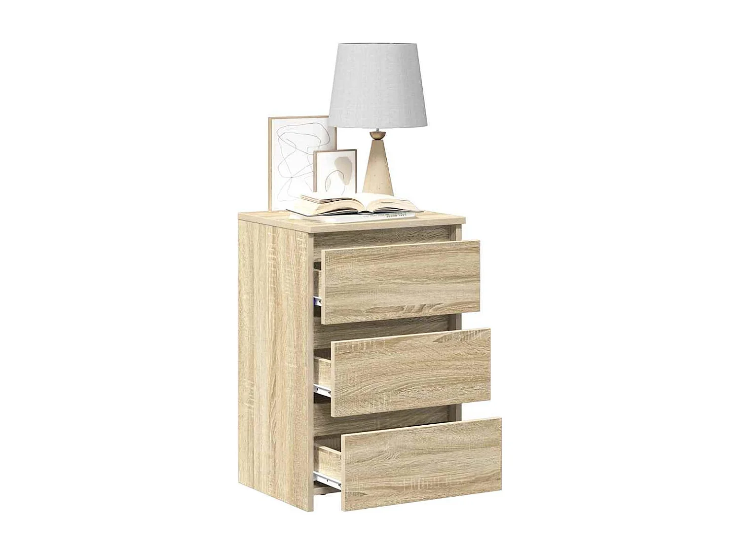 Mesitas de noche | Mesilla de noche 2 uds contrachapada roble Sonoma 40x35x62,5cm