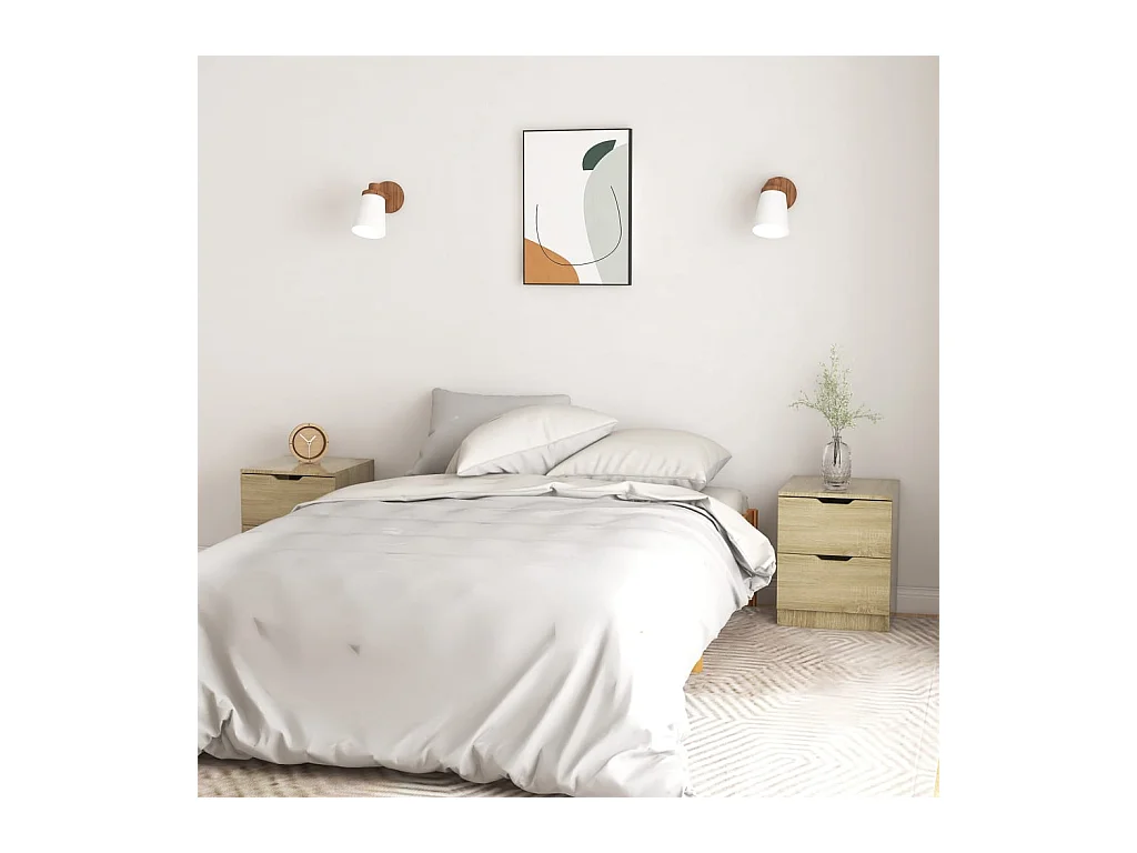 Tables de chevet-Table de nuit 2 pcs chêne sonoma 40x40x50 cm bois ingénierie