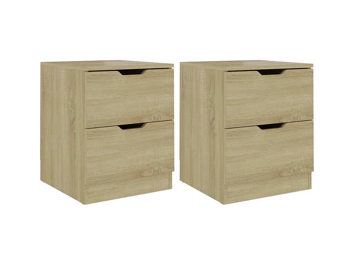 Mesitas de noche | Mesilla de noche 2 uds madera ingeniería roble Sonoma 40x40x50 cm