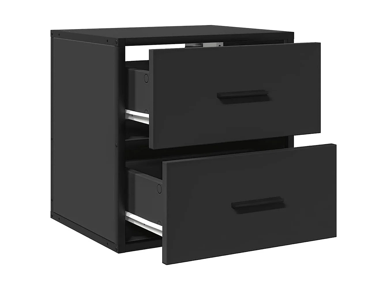 Nachttisch hängend | Wand-Nachttisch Schwarz 40x31x39,5 cm SHL1492