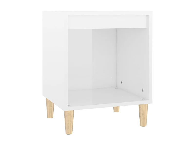 Mesita de noche | Mesilla de noche madera contrachapada blanco brillo 40x35x50 cm