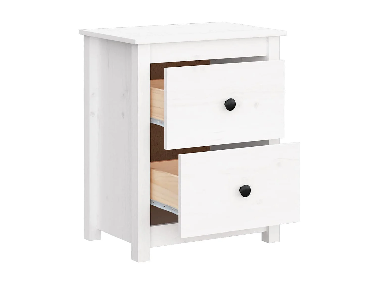 Mesita de noche | Mesilla de noche madera maciza de pino blanca 50x35x61,5 cm