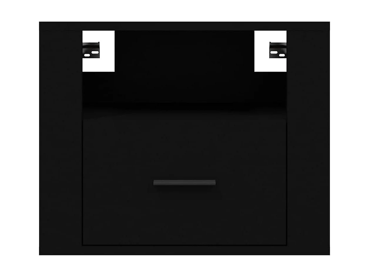 Mesitas de noche | Mesilla de noche de pared 2 uds negro 50x36x40 cm