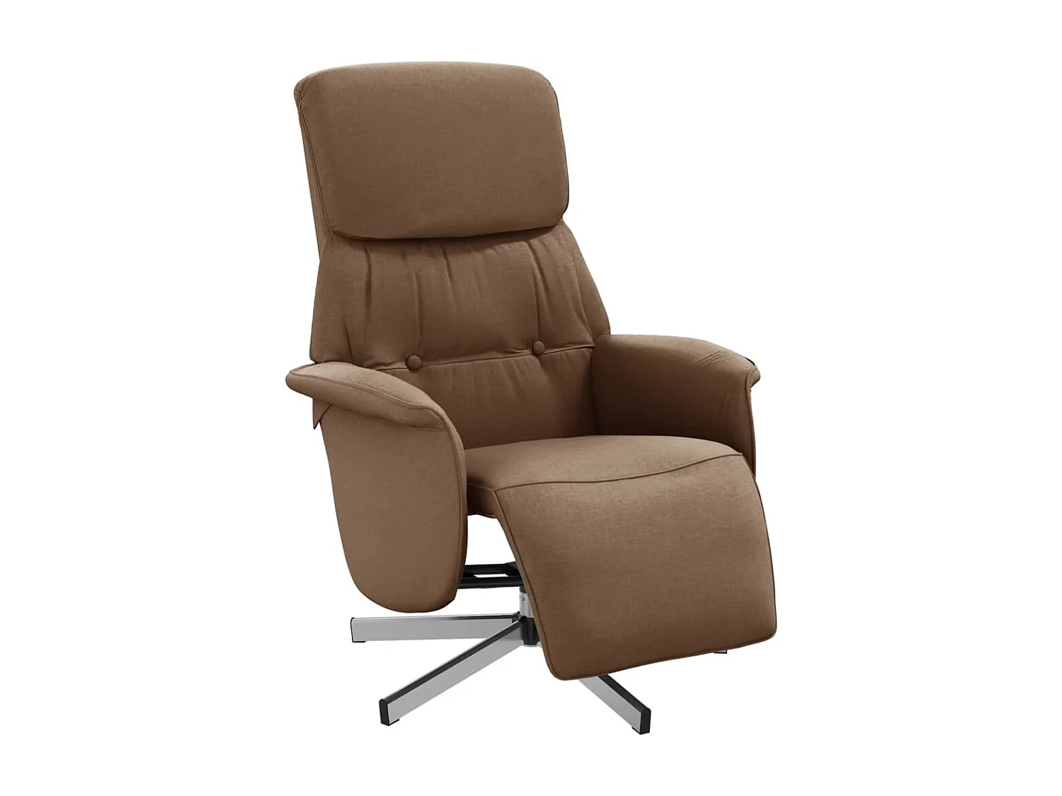 Fauteuil inclinable-Fauteuil salon avec repose-pieds marron tissu SHL994