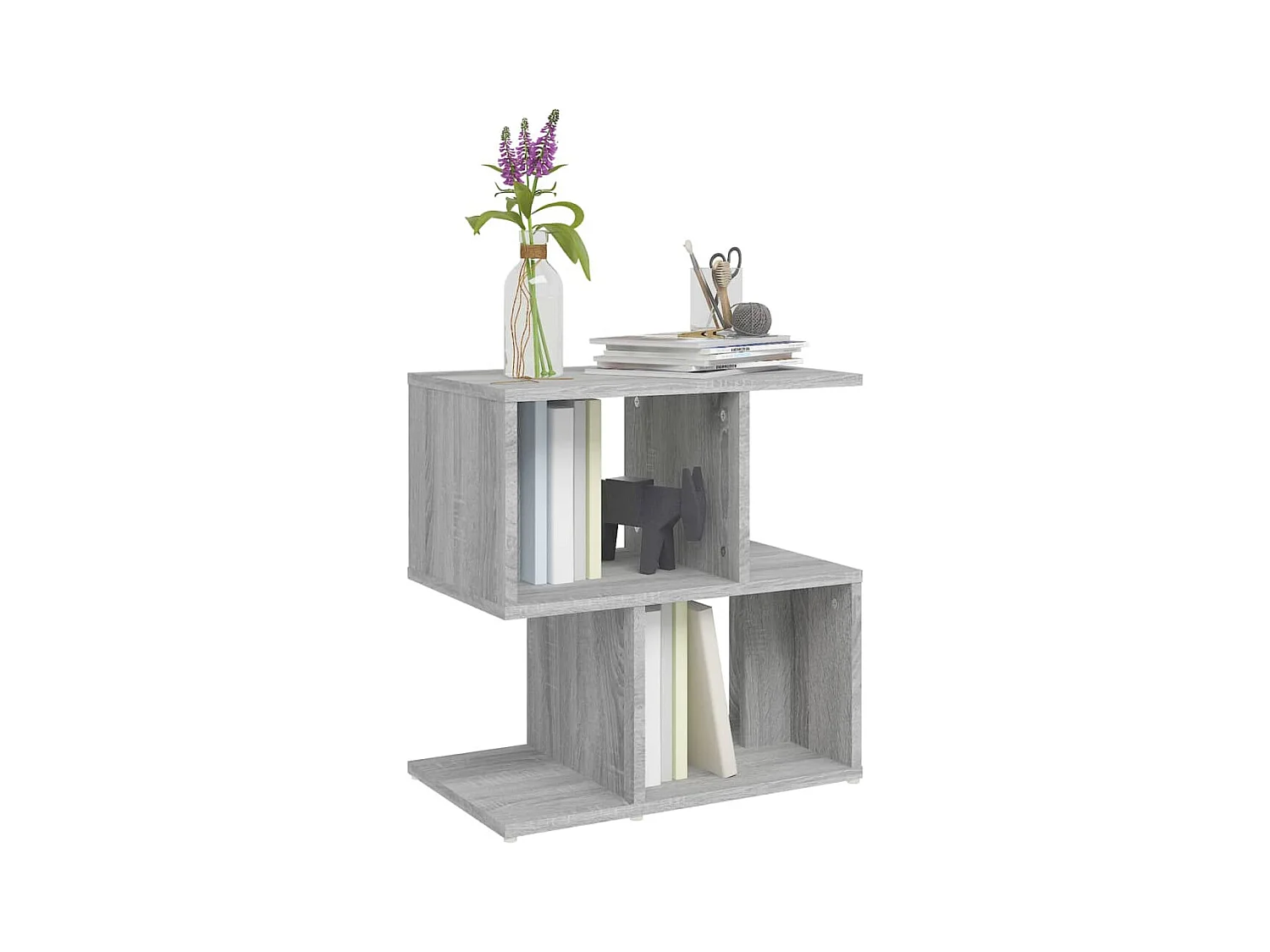 Tables de chevet lot de 2 avec compartiments ouverts Sonoma gris 50x30x51,5cm Bois d'ingénierie