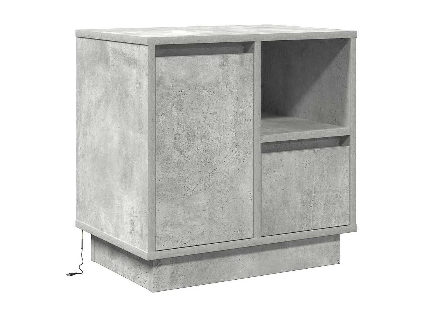 Mesita de Noche | Armario de Noche con cajón con Gris hormigón 50x34.5x50 cm