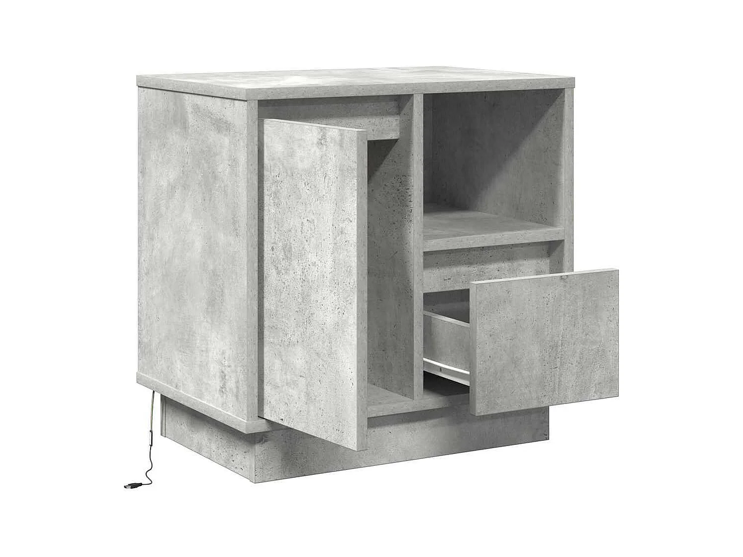 Nachttisch-Beistelltisch Beton Grau 50 x 34,5 x 50 cm Holzwerkstoff SHL2136