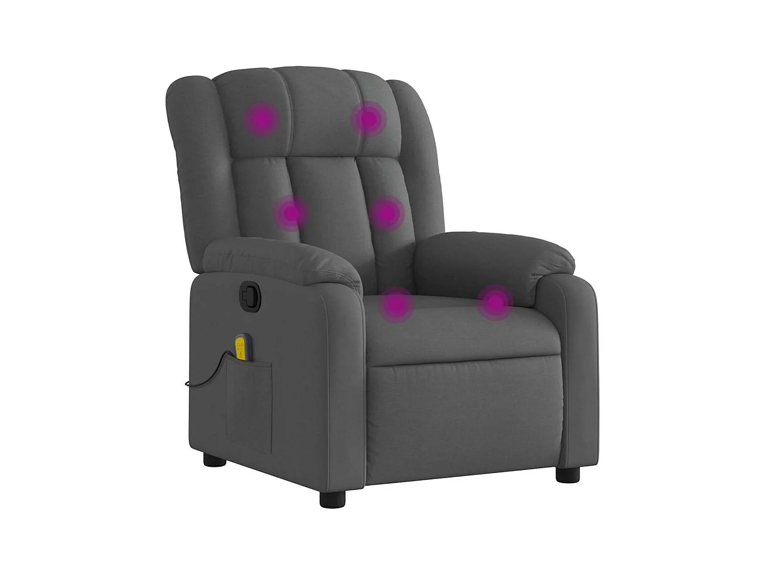 Fauteuil inclinable-Chaise de relax-Fauteuil de Massage Gris foncé Tissu SHL2029