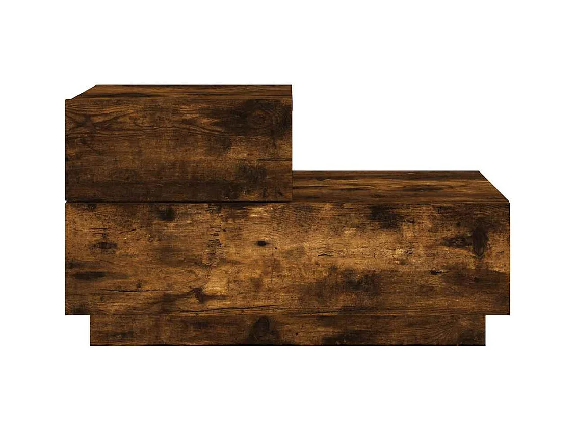 Mesita de noche | Mesilla de noche con luces LED roble ahumado 70x36x40,5 cm