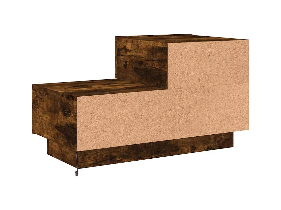 Mesita de noche | Mesilla de noche con luces LED roble ahumado 70x36x40,5 cm