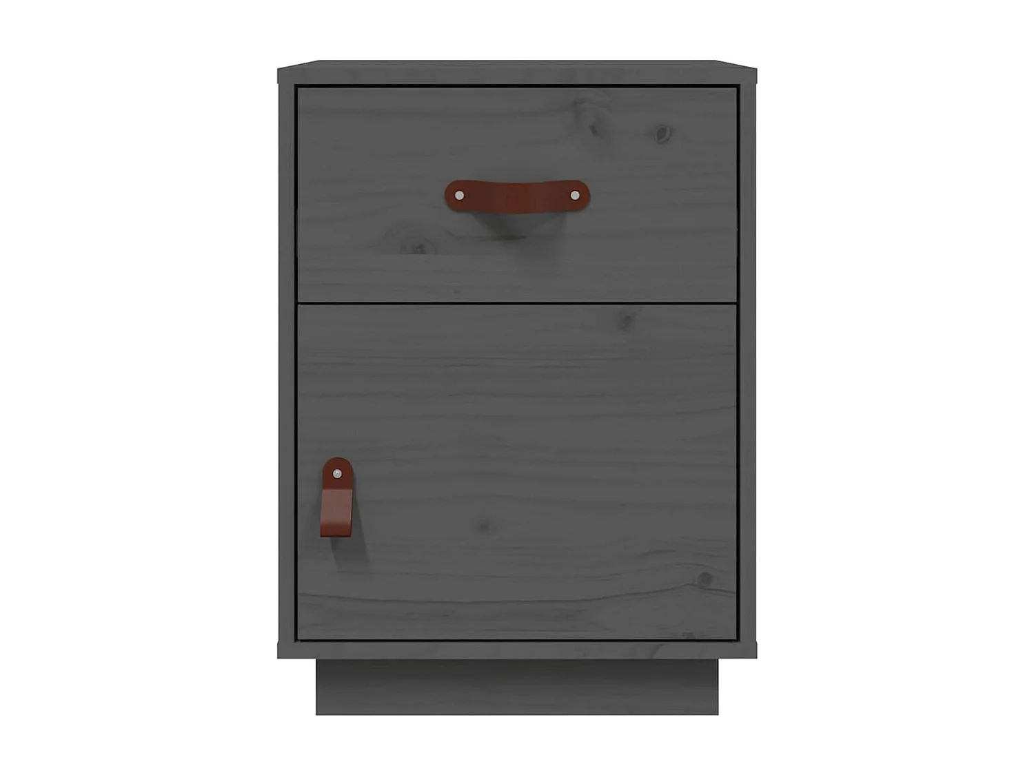 Mesita de noche | Mesilla de noche madera maciza de pino gris 40x34x55 cm