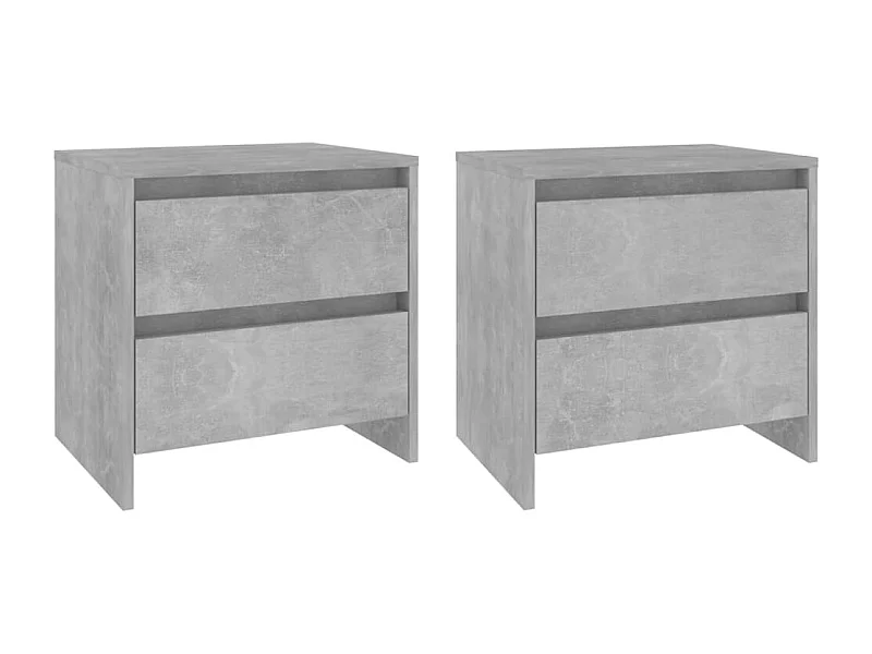 Mesitas de noche | Mesilla de noche 2 uds madera de ingeniería gris hormigón