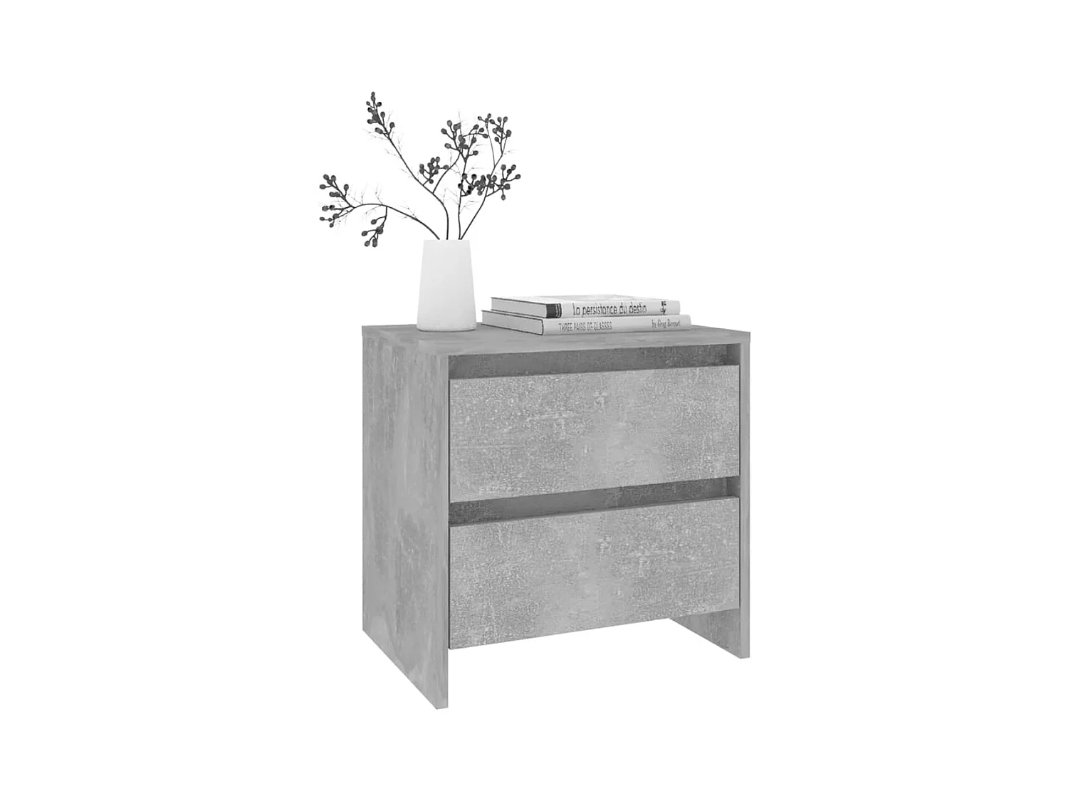 Mesitas de noche | Mesilla de noche 2 uds madera de ingeniería gris hormigón