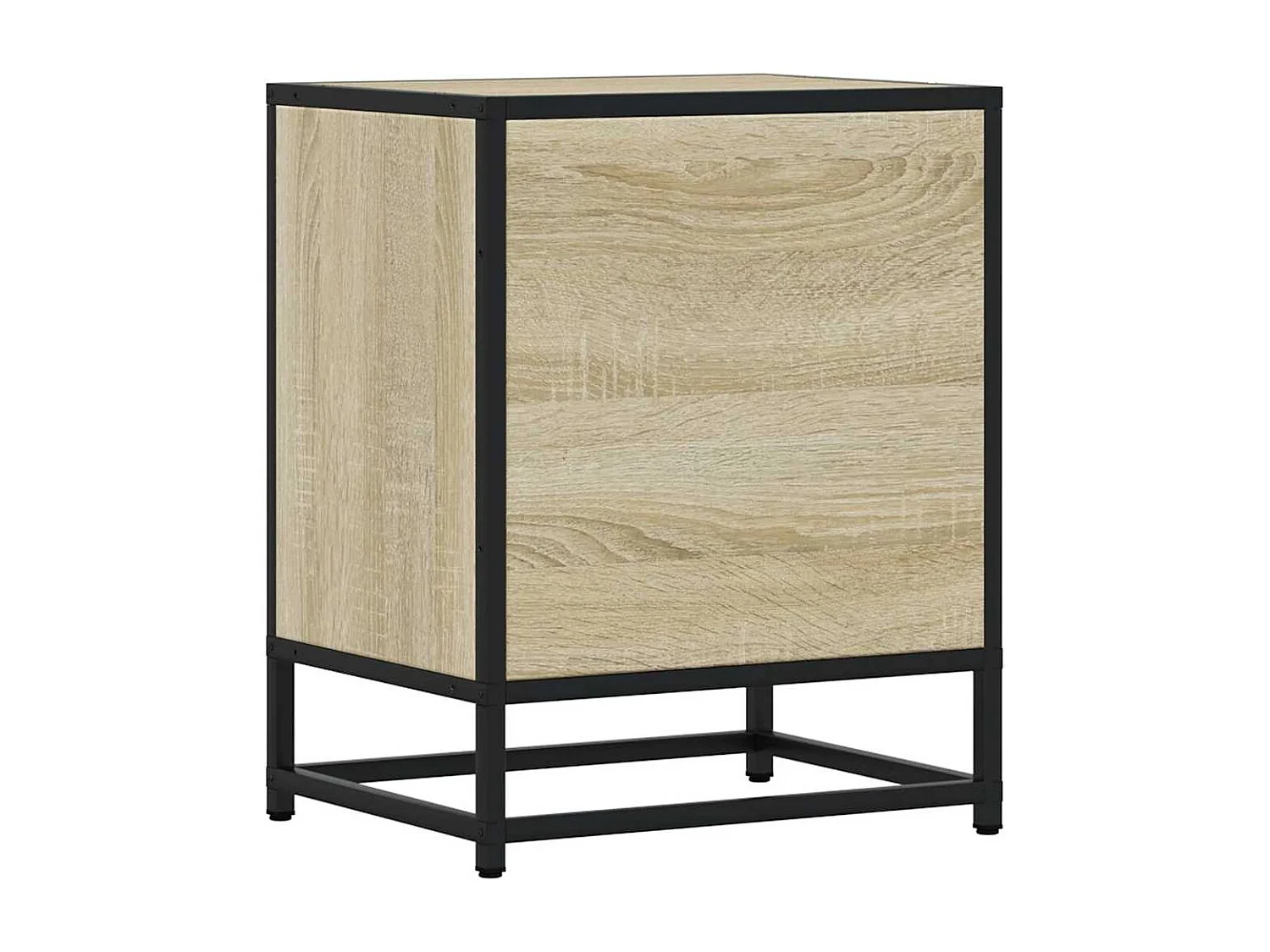 Nachttisch 2er Set-Beistelltisch-Nachttischkommode Sonoma-Eiche 40x31x50cm Holzwerkstoff Metall SHL1037