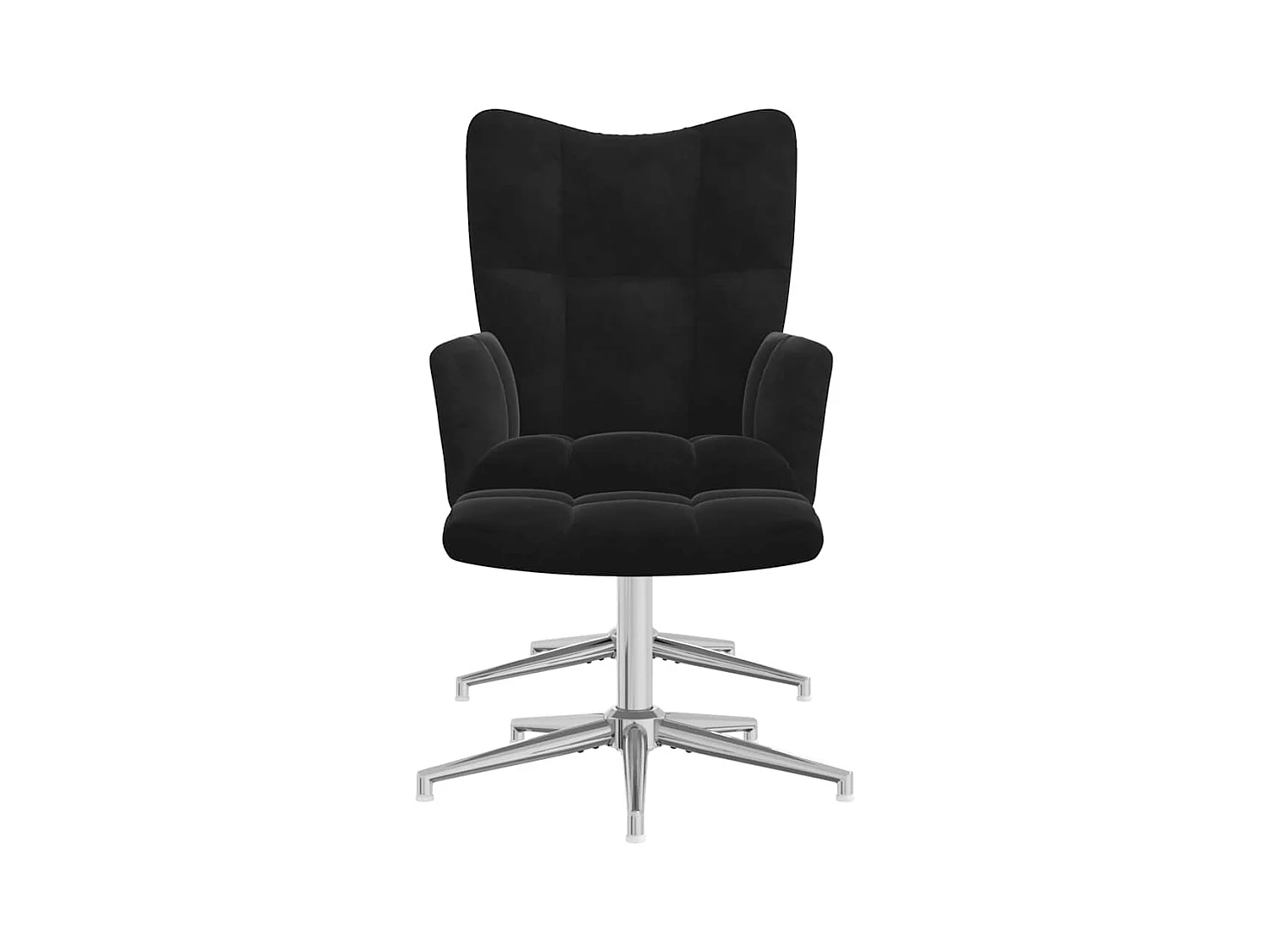 Sillón de relax | Silla de relax con taburete terciopelo negro SHL2240
