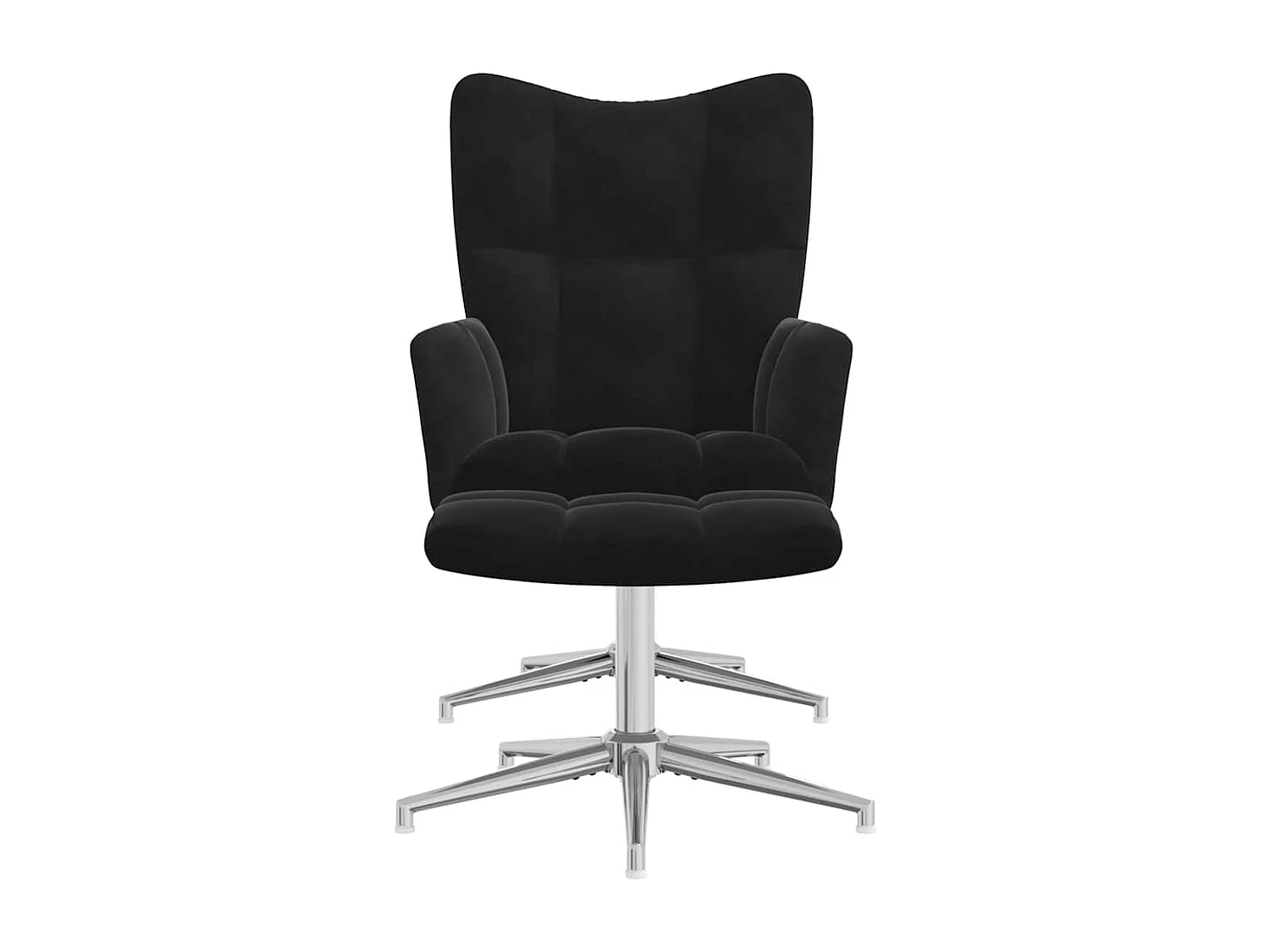 Relaxsessel mit Hocker | Lounge Sessel Schwarz Samt SHL11953