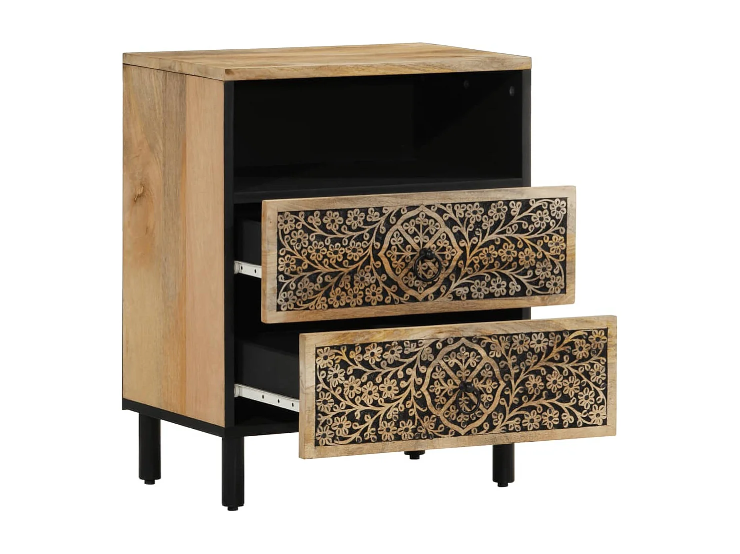 Nachttisch-Beistelltisch 50x33x60 cm Massivholz Mango SHL48319