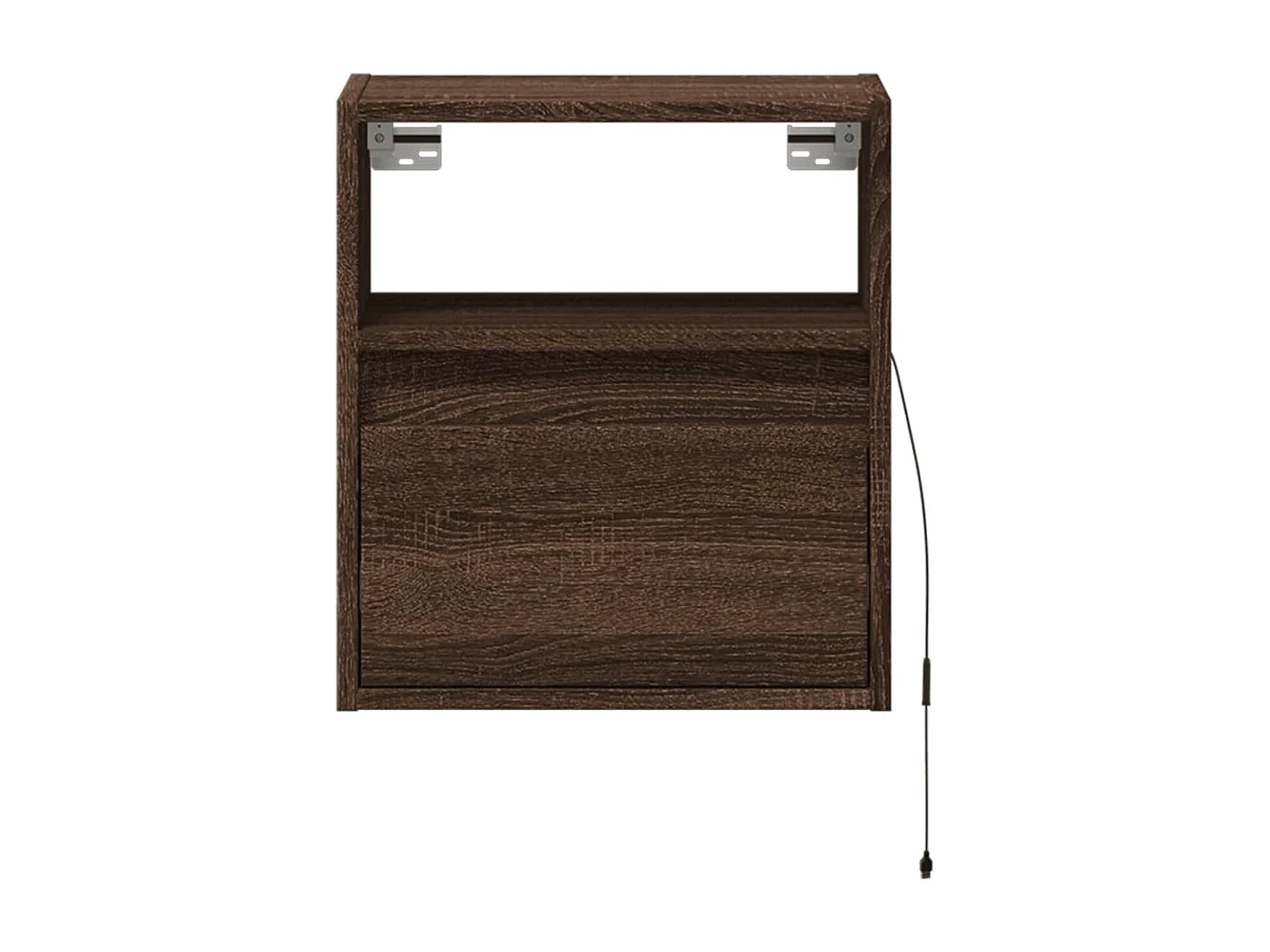 Nachttisch hängend | Wand-Nachttisch mit LED-Leuchten Braun Eichen-Optik SHL27491