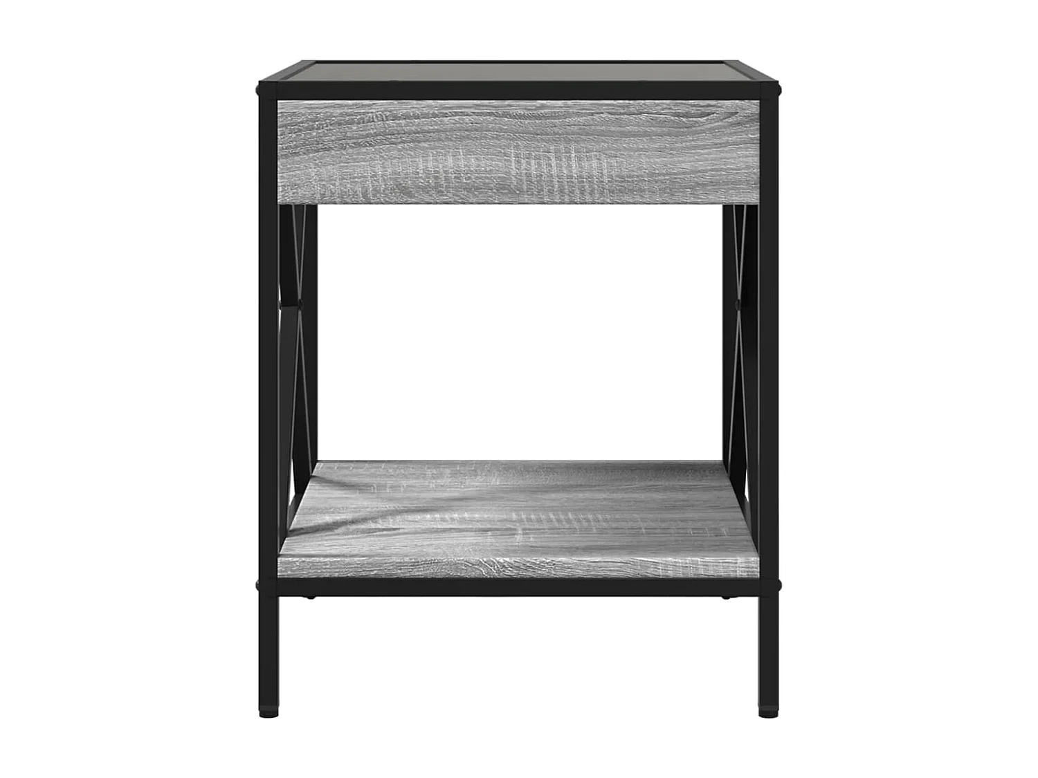 Mesa de centro | Mesa auxiliar con Infinity LED gris Sonoma 40x40x49 cm