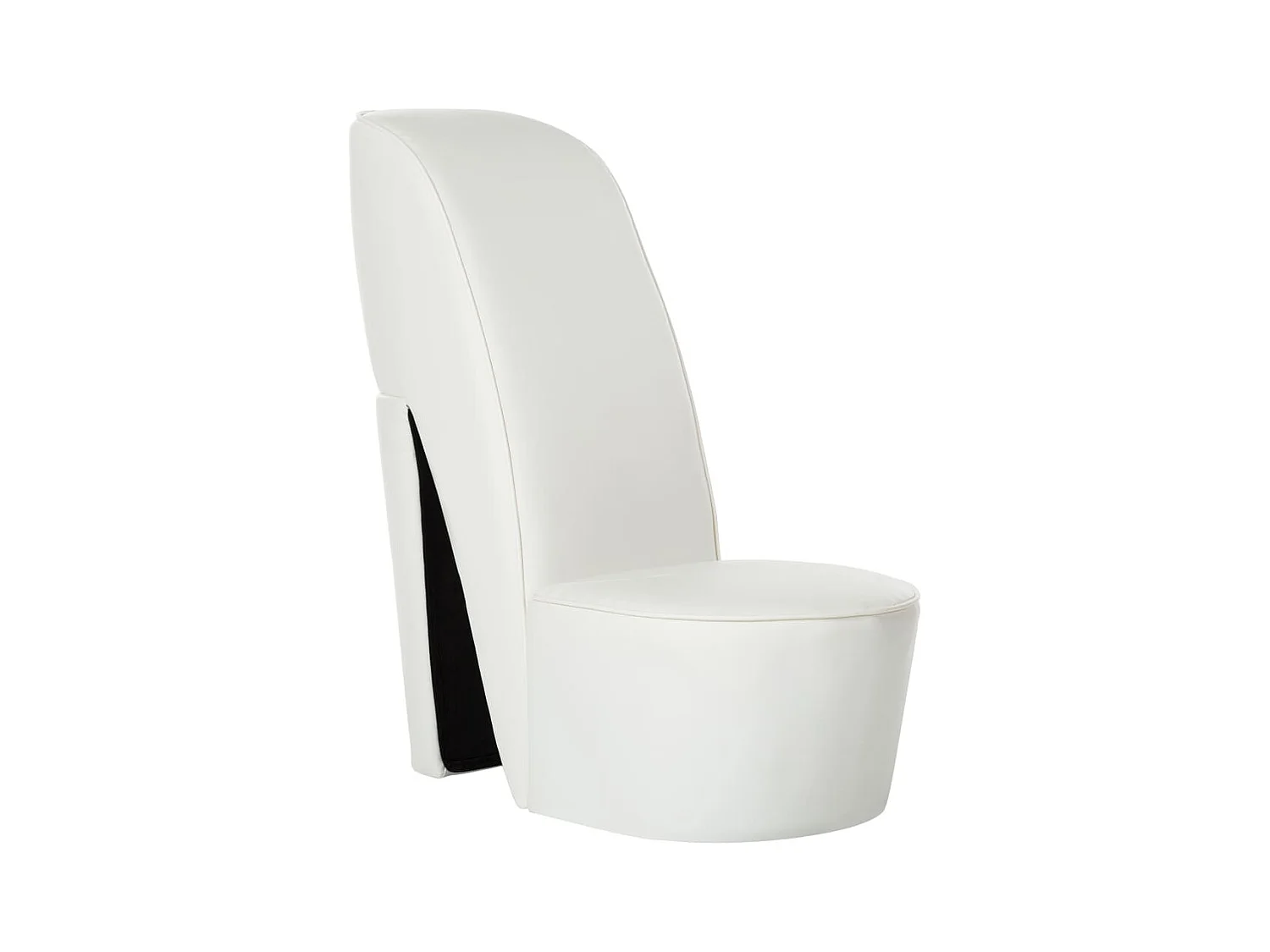 Sillón de salón con forma de zapato de tacón cuero sintético blanco SHL4942