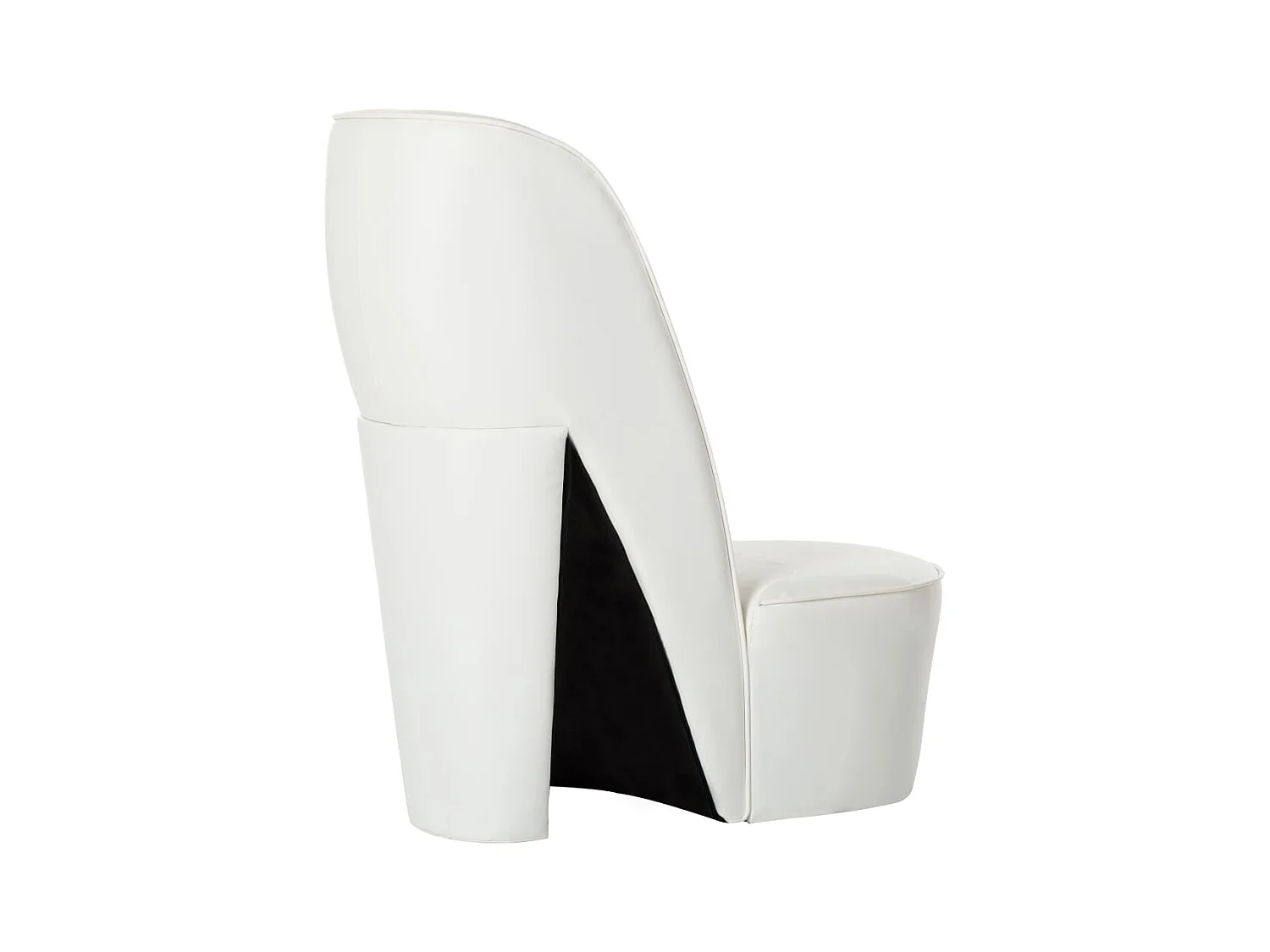 Sillón de salón con forma de zapato de tacón cuero sintético blanco SHL4942