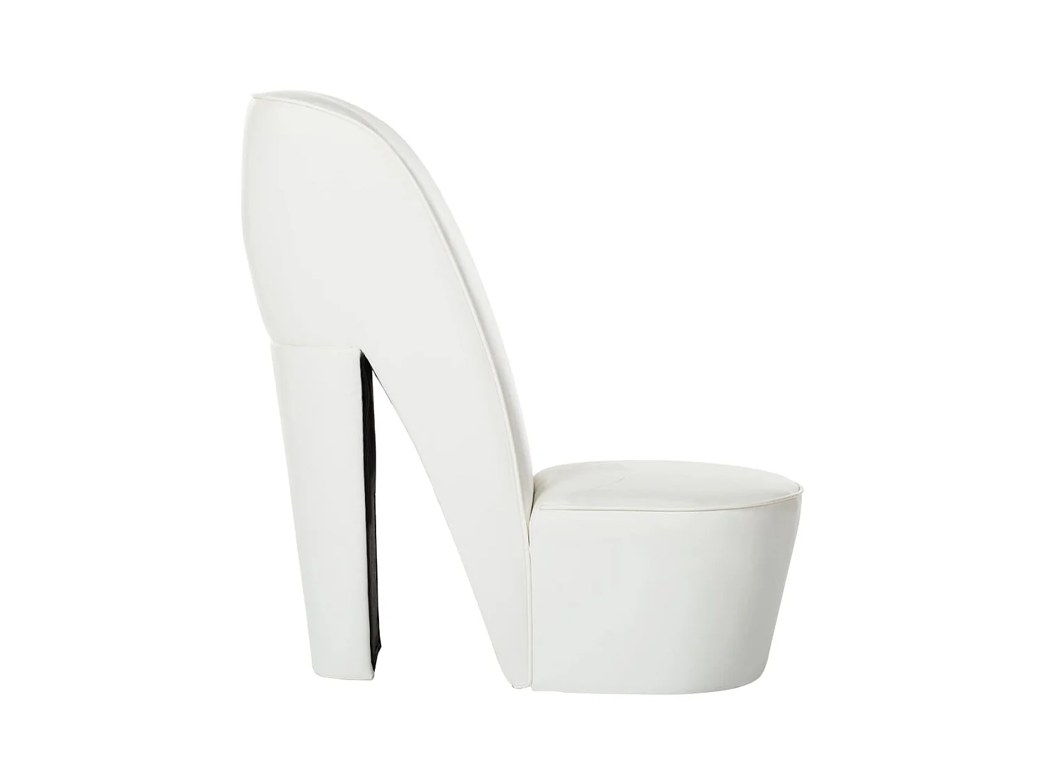 Fauteuil de salon-Chaise en forme de chaussure à talon haut Blanc Similicuir SHL972